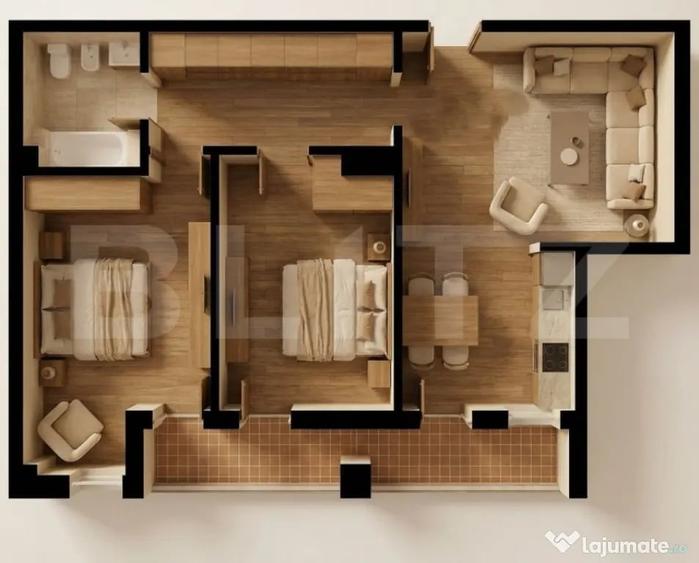 Apartament cu 3 camere decomandat în Burdujeni