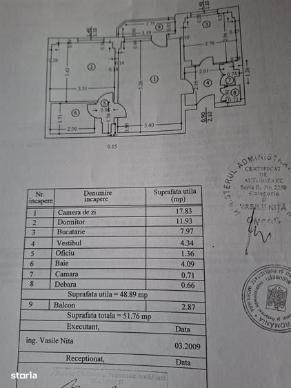 Apartament cu 2 camere în Moșilor