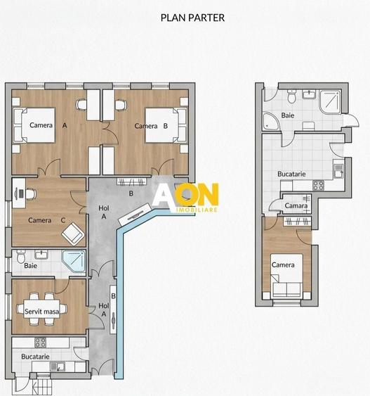 Casă individuală cu 6 camere cu Canalizare în Central