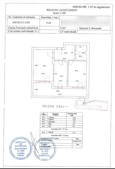 Apartament cu 2 camere decomandat în Titan