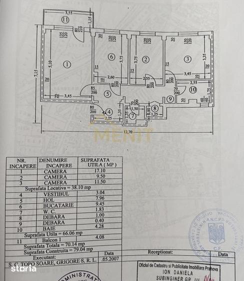 Apartament cu 3 camere decomandat, mobilat în Malu Roșu