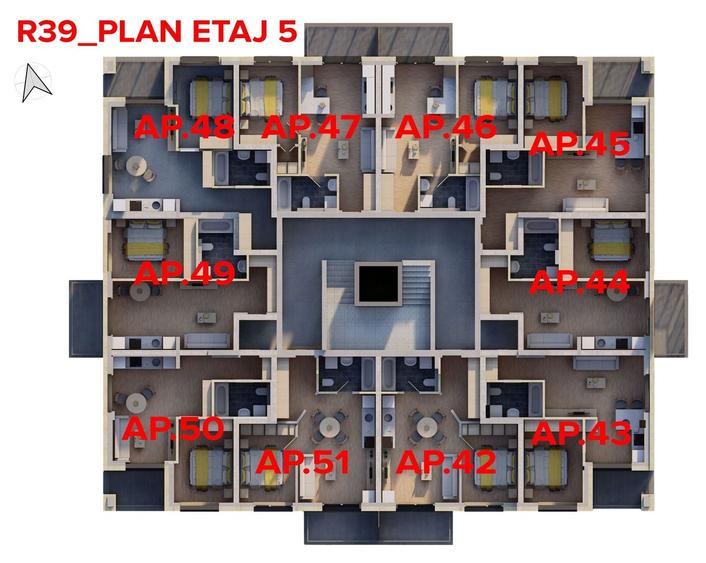 Apartament cu 2 camere decomandat, mobilat în UTA