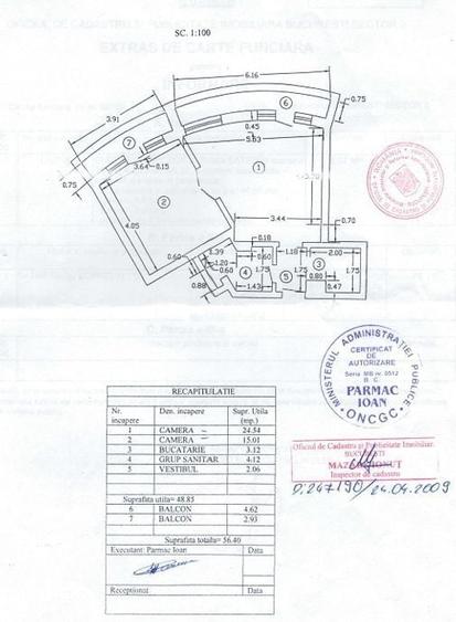 Apartament cu 2 camere în Eminescu