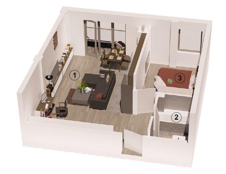 Apartament cu 2 camere semidecomandat în Central