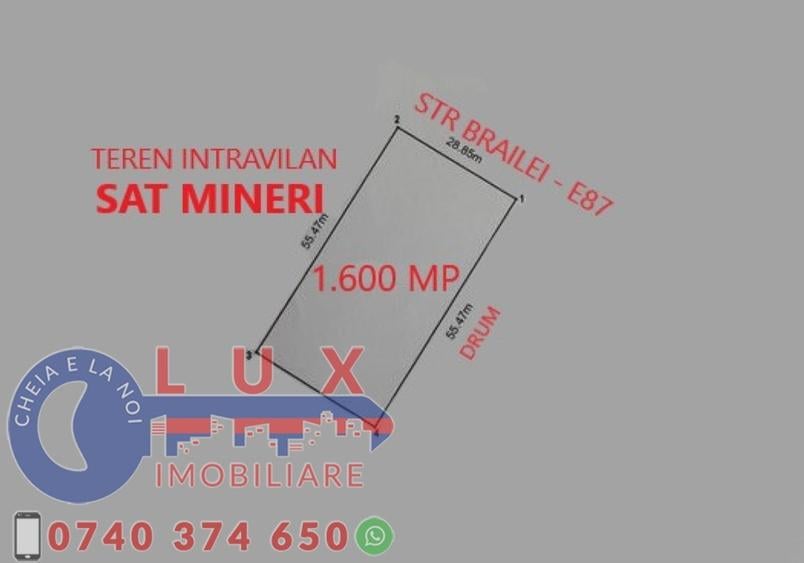 Teren de 1600 mp, în Mineri