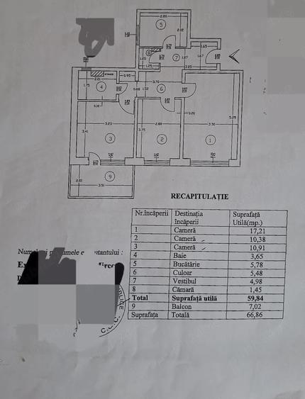 Apartament cu 3 camere decomandat în Giurgiului