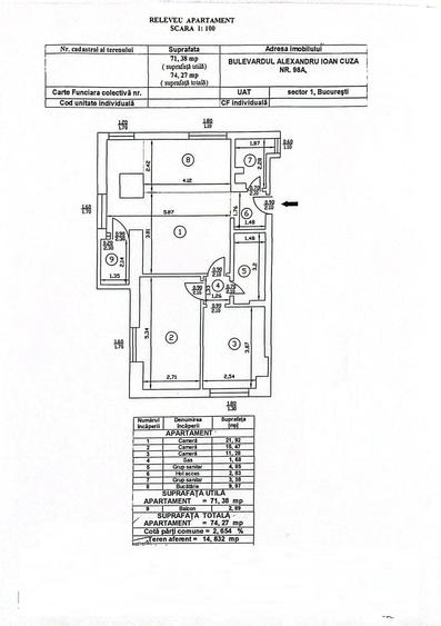 Apartament cu 3 camere semidecomandat în Gara de Nord
