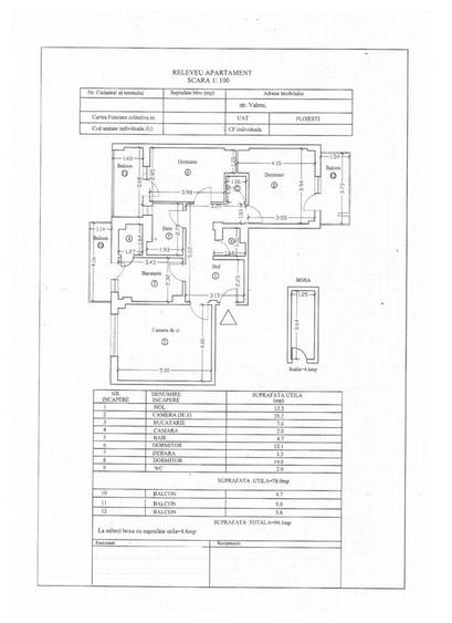 Apartament cu 3 camere decomandat în Central