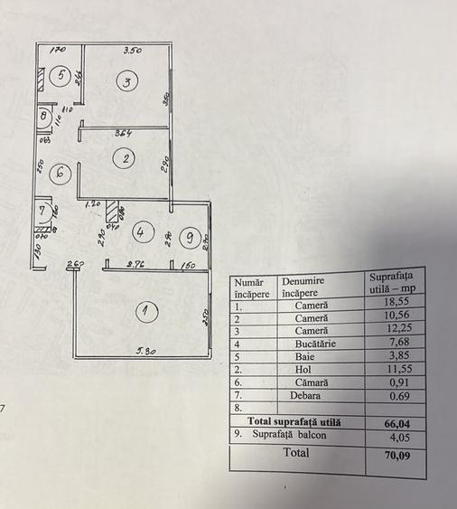 Apartament cu 3 camere decomandat în Țiglina 3