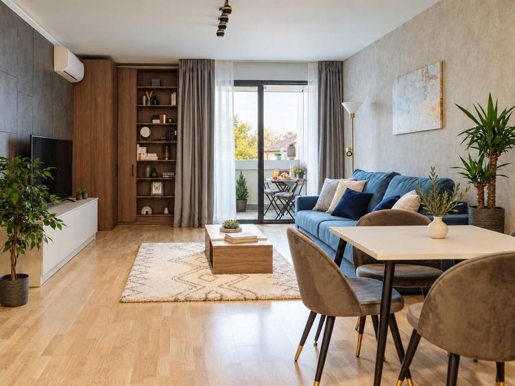 Apartament cu 2 camere decomandat, mobilat în Barbu Văcărescu