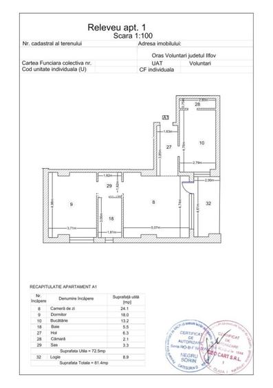 Apartament cu 2 camere în Nord-Vest