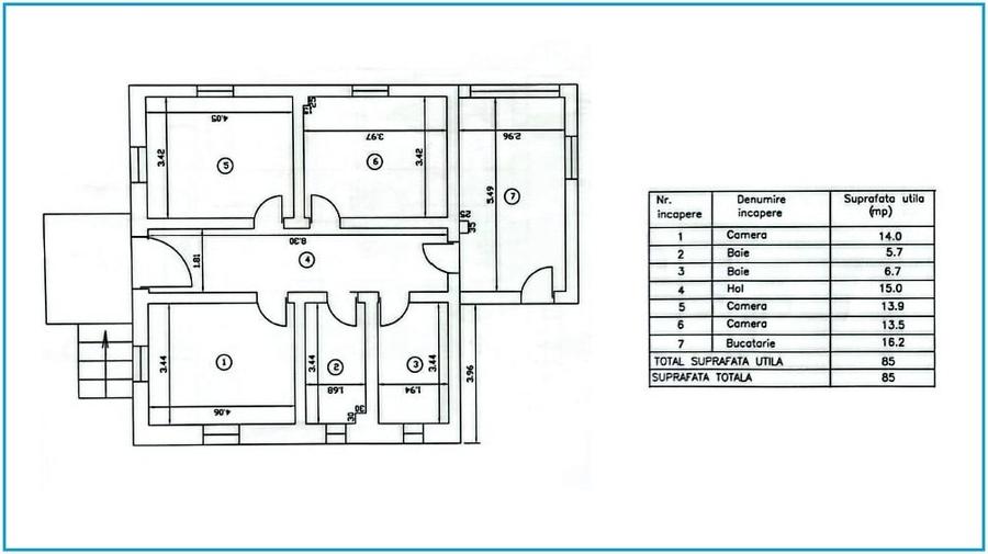Apartament cu 3 camere decomandat în Băile Olănești