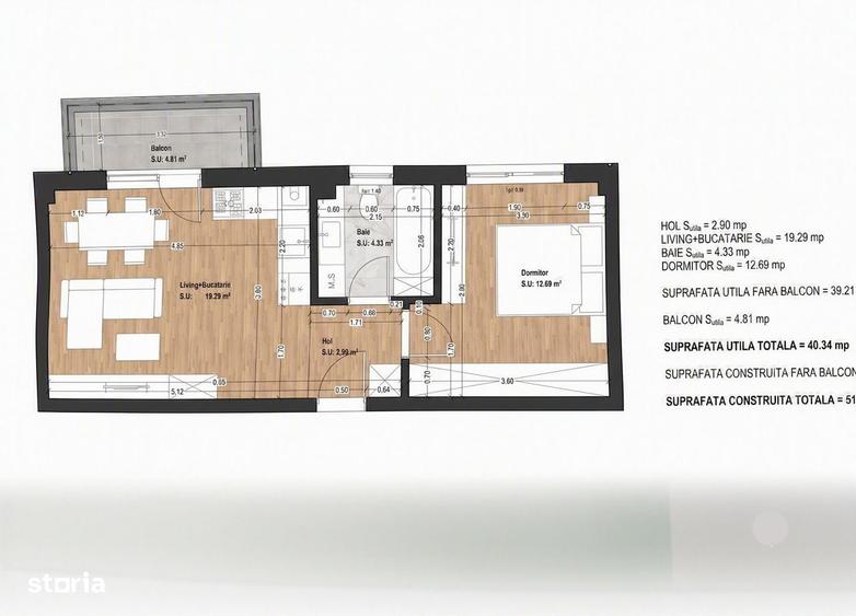 Apartament cu 2 camere în Central