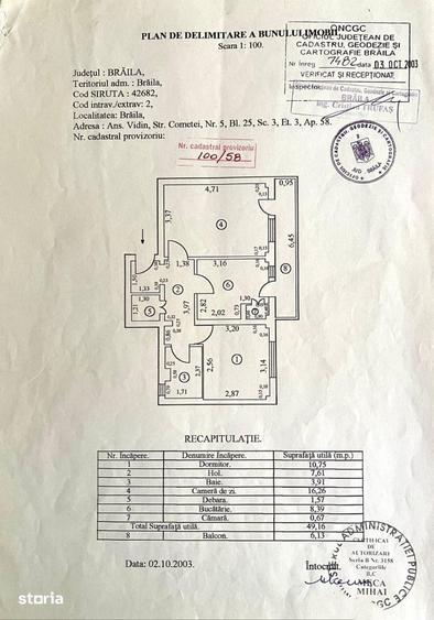 Apartament cu 2 camere decomandat în Central