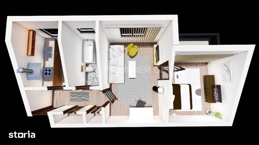 Apartament cu 2 camere nedecomandat în Tudor Vladimirescu