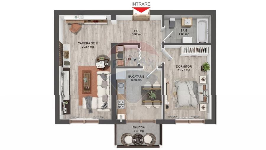 Apartament cu 2 camere decomandat în Șelimbăr