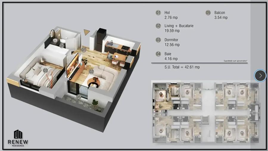 Studio 2 Camere Militari Residence Comision 0 Direct Dezvoltator - 3