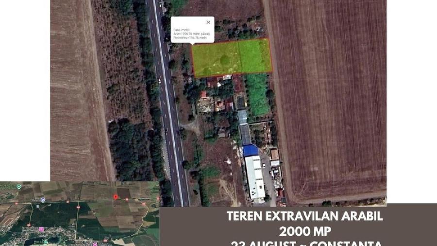 Teren agricol extravilan de 2000 mp, în 23 August