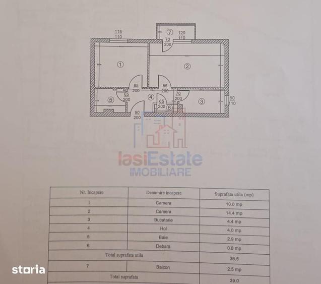 Apartament cu 2 camere decomandat în Păcurari