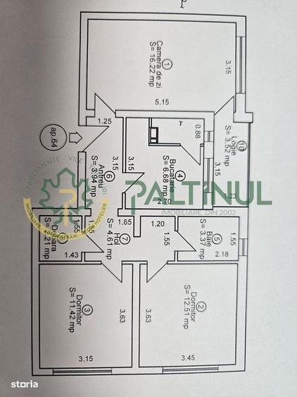 Apartament cu 3 camere decomandat în Vasile Aaron