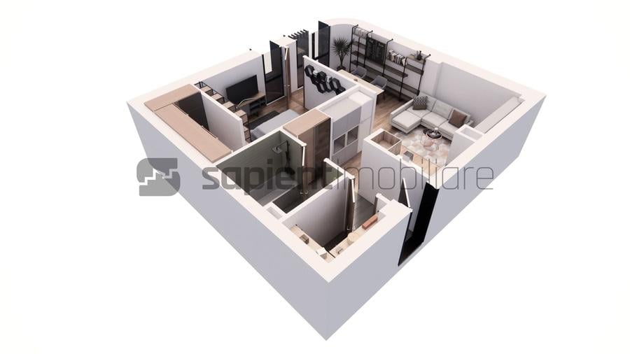 Apartament cu 2 camere în Orașul Nou