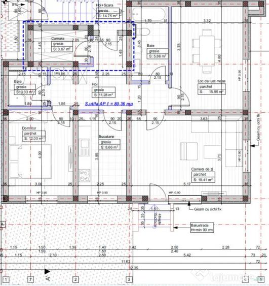 Apartament 3 camere, decomandat 81 mp utili - 70 mp grad - Giroc (Timis) - 1