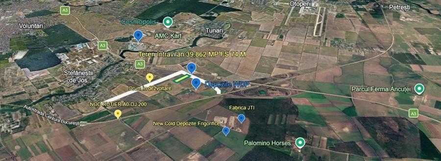 Teren agricol intravilan de 39862 mp, în Ștefăneștii de Jos