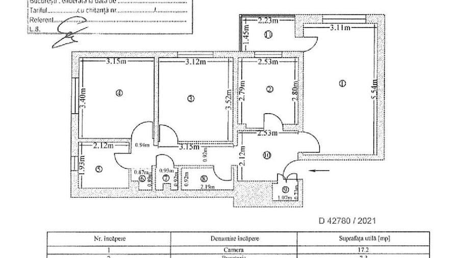 Apartament cu 3 camere decomandat în Rahova