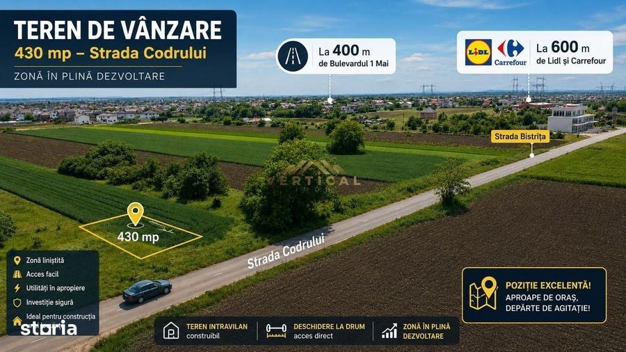 Teren intrare comuna Berceni, Codrului, 430 mp - 3