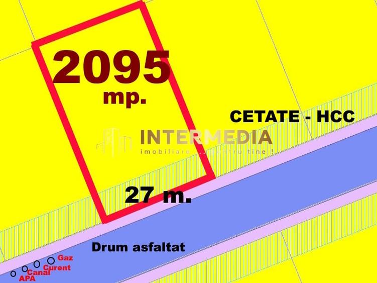 Teren Construcții intravilan de 2095 mp, în Cetate