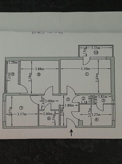 Apartament cu 3 camere decomandat în Nord