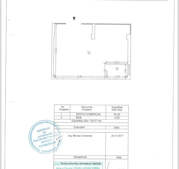 Spațiu comercial, de 58.369998931885 mp, în Nord