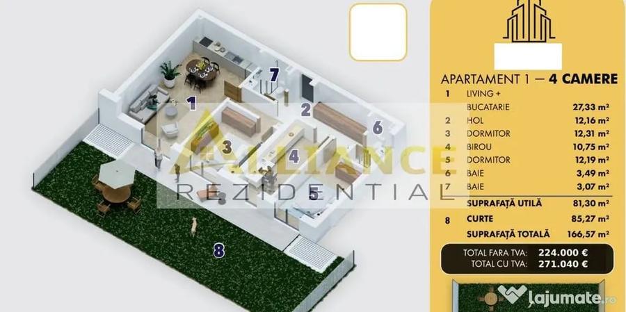 APARTAMENT 4 CAMERE CU CURTE PROPRIE | PRET DE LANSARE | ... - Popesti Leordeni (Bucuresti-Ilfov) - 4