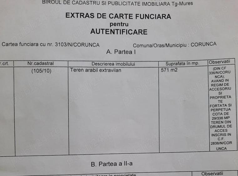 Teren de 1037 mp, în Corunca