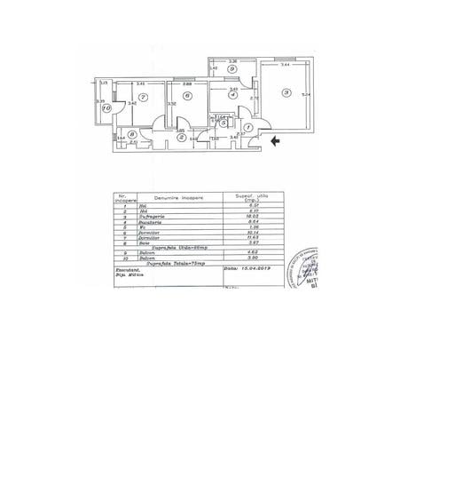 Apartament cu 3 camere decomandat în Central