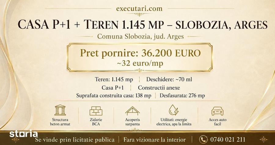 Casă cu 5 camere cu Teren 1145 Mp în Slobozia