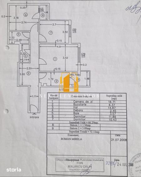Apartament cu 3 camere decomandat în Găvana