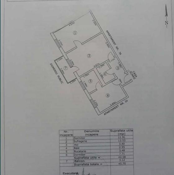 Apartament cu 3 camere semidecomandat în Micro 14