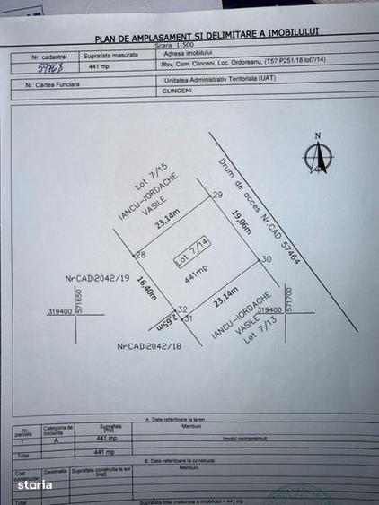 Teren de 441 mp, în Clinceni