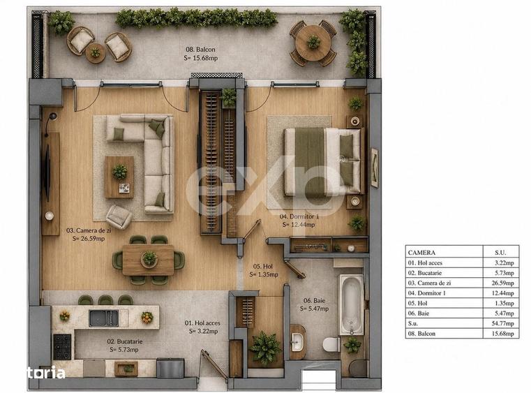 Apartament cu 2 camere decomandat în Sebastian