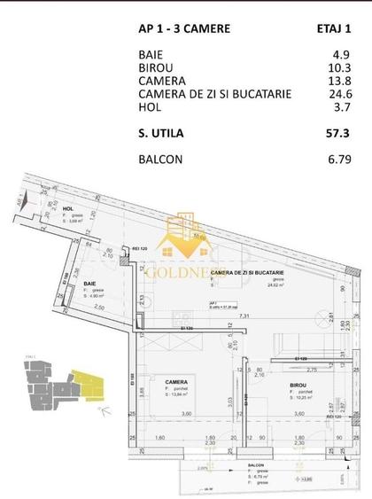 Apartament cu 7 camere semidecomandat în Sud