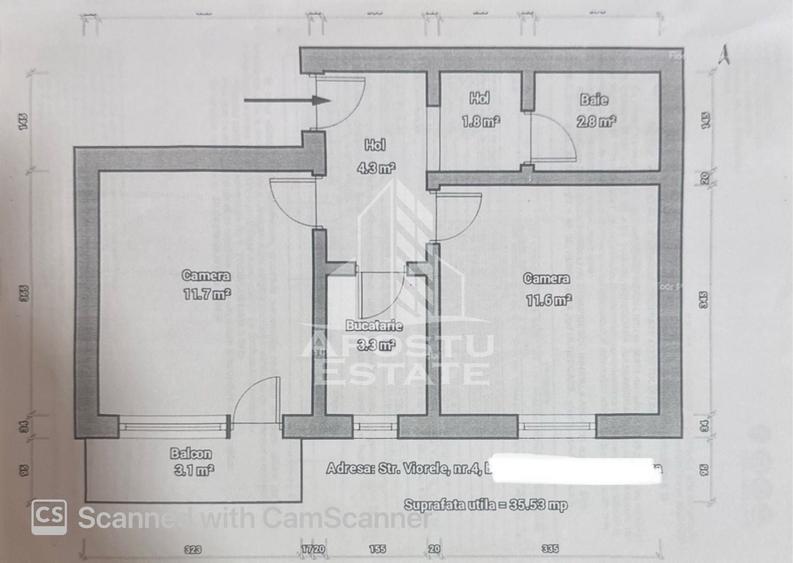 Apartament cu 2 camere decomandat, mobilat în Sud