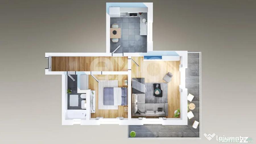 Apartament cu 2 camere decomandat în Trivale