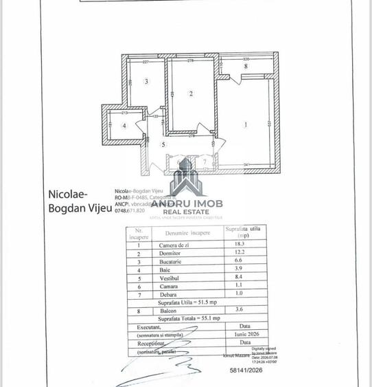 Apartament cu 2 camere decomandat în Tineretului