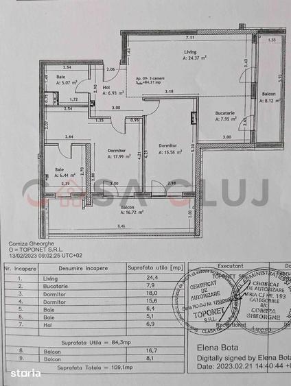Apartament cu 3 camere semidecomandat, mobilat în Zorilor