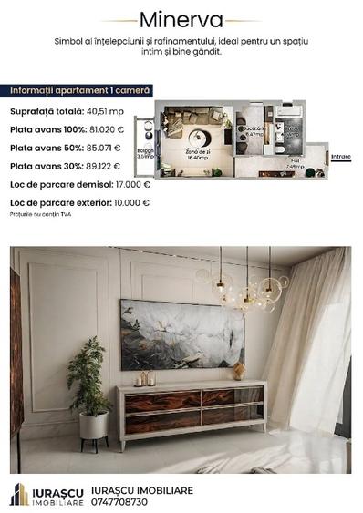 Garsonieră decomandată în Baza 3