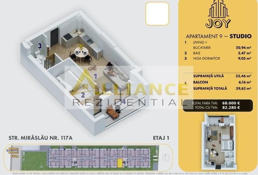 Apartament cu 2 camere decomandat în Berceni