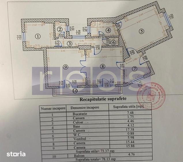 Apartament cu 3 camere, mobilat în Ștefan cel Mare