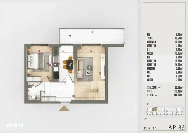 Apartament cu 4 camere în Central