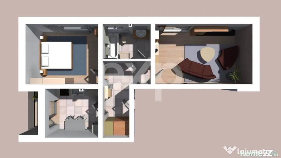 Apartament cu 2 camere decomandat în Trivale